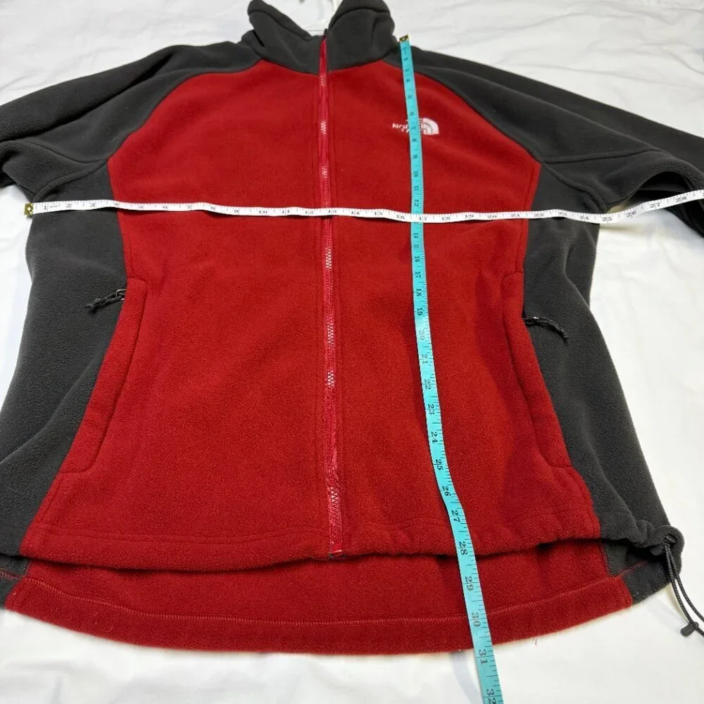 The North Face Full-Zip‎ Fleece Jacket Men’s XL Red/Gray Soft Warm EUC